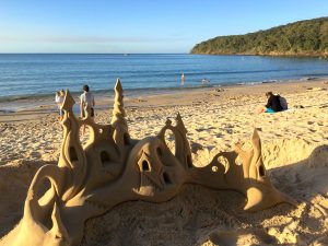 Sand castle at Noosa Beach
