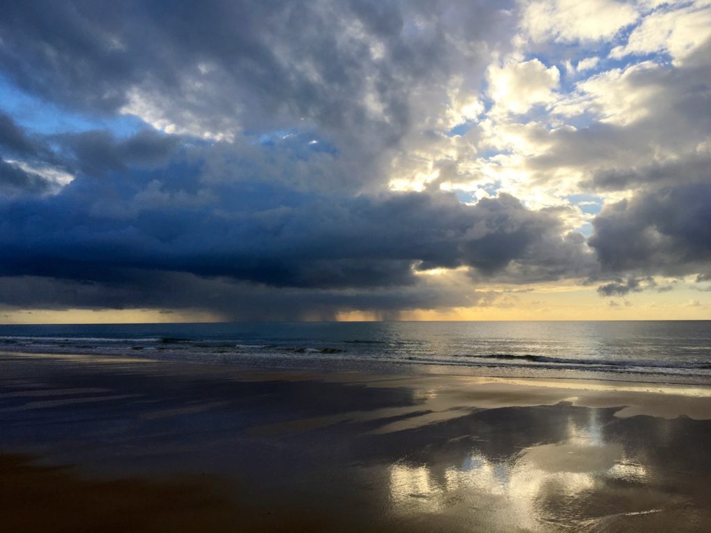 A morning squall off the Mission Beach coast.