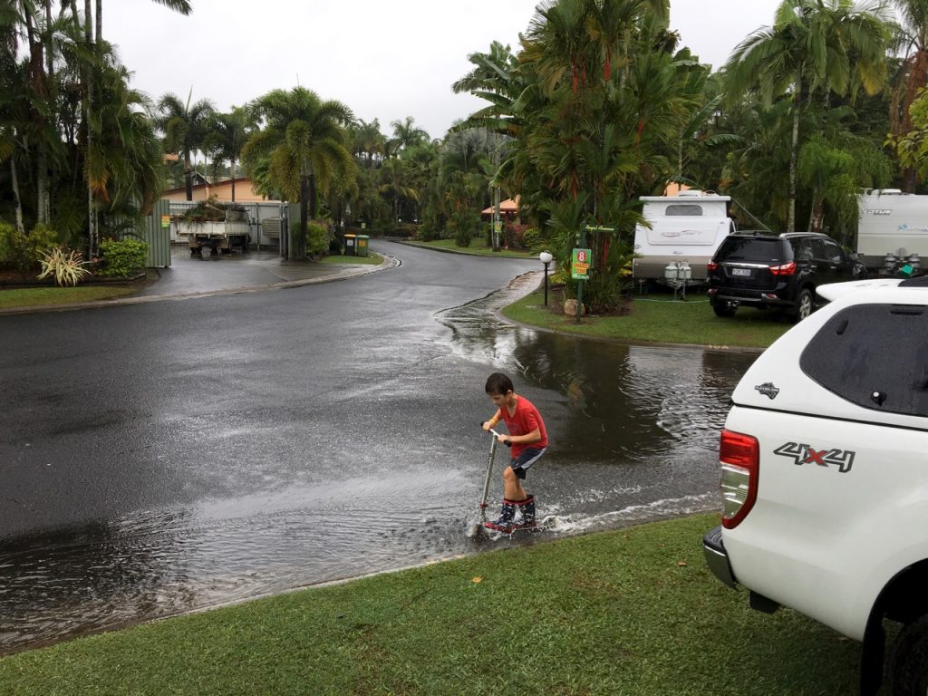 Schoolies on holidays love the rains that deluged us.