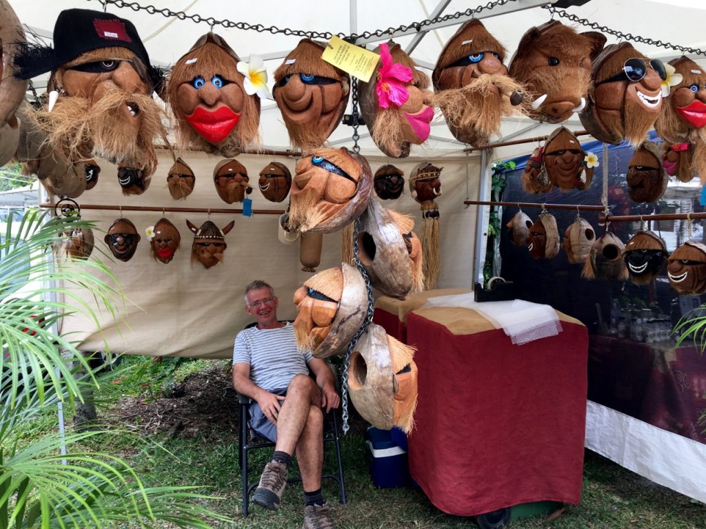 These coconut heads reminded me a of an old friend of my parents who had a few of these hanging in his rathskellar in the 1950s.