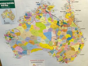 This map identifies the boundaries of the 700 Aboriginal tribes in Australia. Some tribes have small numbers but each tribe has its own language.