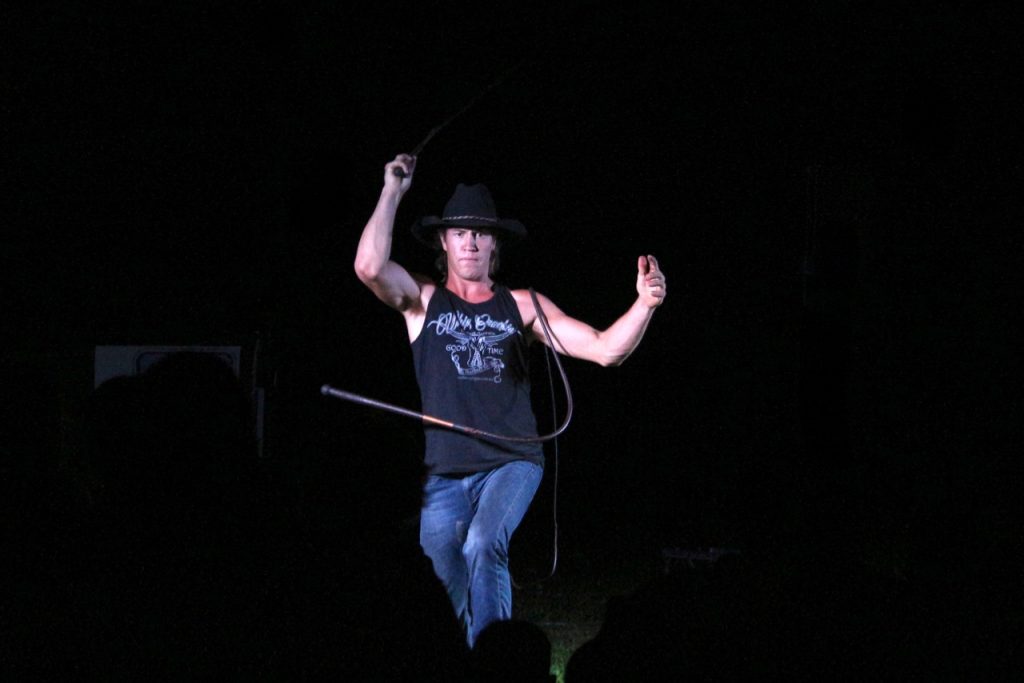 This outback dude entertained us with his stock whip-cracking at the CP one evening. He had a routine he performed to an AC/DC tune that was crowd-rousing. If I can figure out how to post the video I will add it.