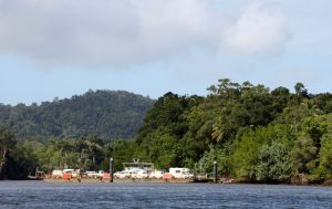 The ferry hold about 16 vehicles including caravans and trucks. Locals get priority and the wait to board can be a few hours during peak season.