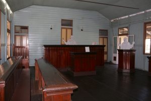 At he old courthouse we listened to a mock trial of a woman accused of disorderly conduct. She got 6 months in jail.