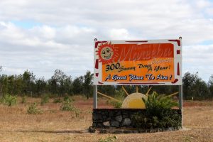 Hard to believe this sign but it was a sunny moment when we came upon this sign.