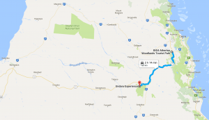 The route from Atherton Tablelands to Undara Volcanic NP