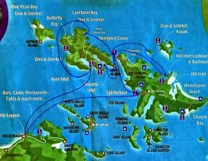 The Whitsundays sailing route