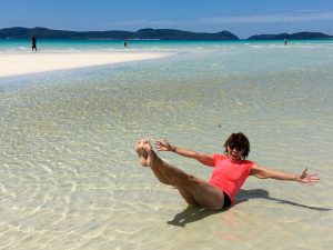 At Whitehaven Beach I demonstrate the skills of a synchronized swimmer gone amok.