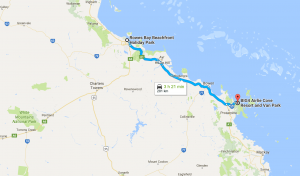 Our route from Townsville to Airlie Beach