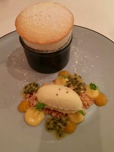Their "favourite-for-ten-years" dessert is a passionfruit souffle. Amazing!